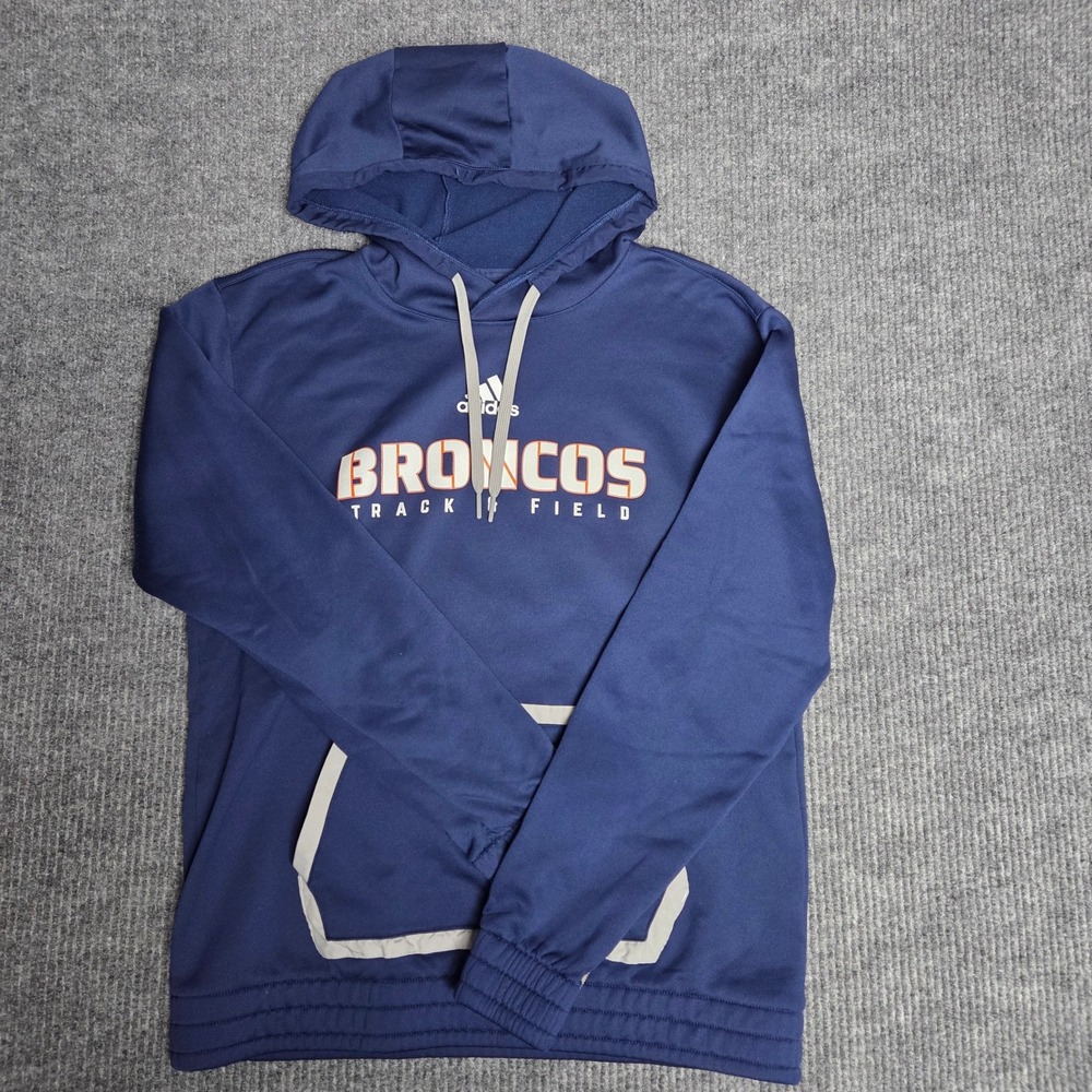 Adidas Broncos Track Field Hoodie Navy Blue Men's Medium‎ Athletic Pullover